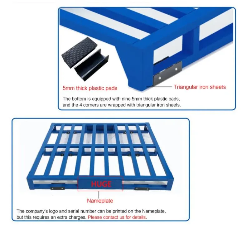 Heavy Duty Plastic Flat Industry Storage Logistics Steel Pallet