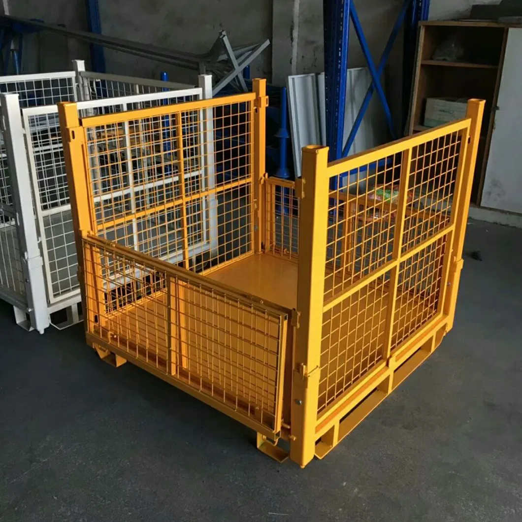 Collapsible Storage Steel Wire Mesh Container Stackable Metal Box Pallet