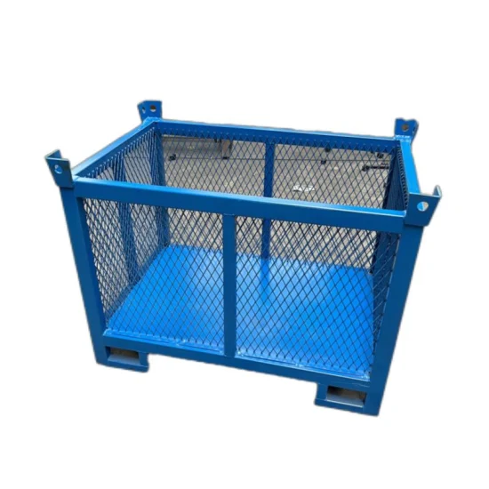 Petit pain en acier de tissu de cage de stockage de palette de courrier de grillage empilant le Stillage de rayonnage